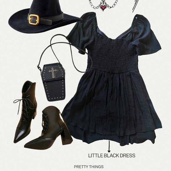 MINI BLACK DRESS - Picture 1 of 3
